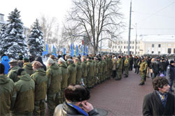 Київ, 15 лютого 2012 року. Ветерани афганці демонструють зневагу президенту України В.Януковичу Київ, 15 лютого 2012 року. Ветерани афганці демонструють зневагу президенту України В.Януковичу