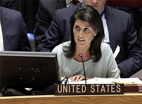 Представниця США в Організації об’єднаних націй Ніккі Гейлі