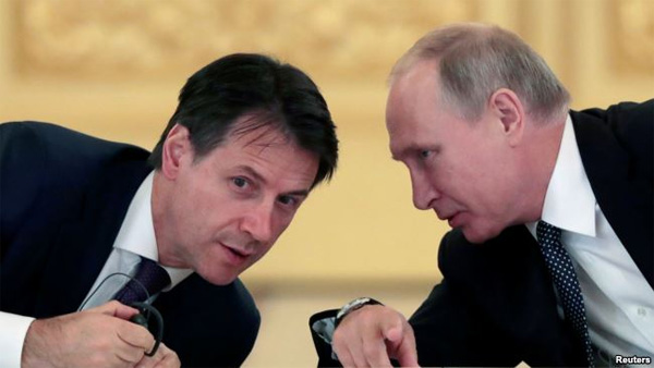 Прем’єр Італії в Москві закликав скасувати санкції Євросоюзу щодо Росії Прем’єр Італії в Москві закликав скасувати санкції Євросоюзу щодо Росії