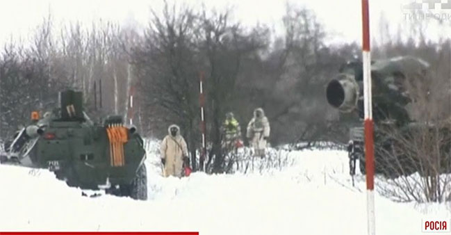 Тренування російських військових з протихімічного захисту