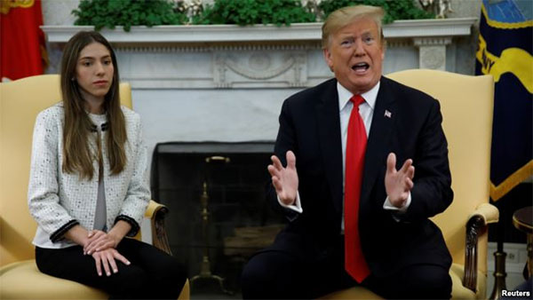 Президент США Дональд Трамп зустрічається з Фабіаною Розалес, дружиною лідера опозиції у Венесуелі Хуана Гуайдо